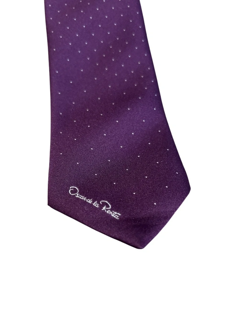 Oscar De La Renta Purple With White Polka Dots Tie NWT